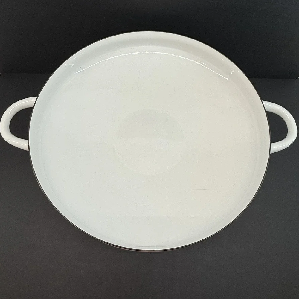Dansk‎ Kobenstyle White Enamel Paella Pan Buffet Server 13.5